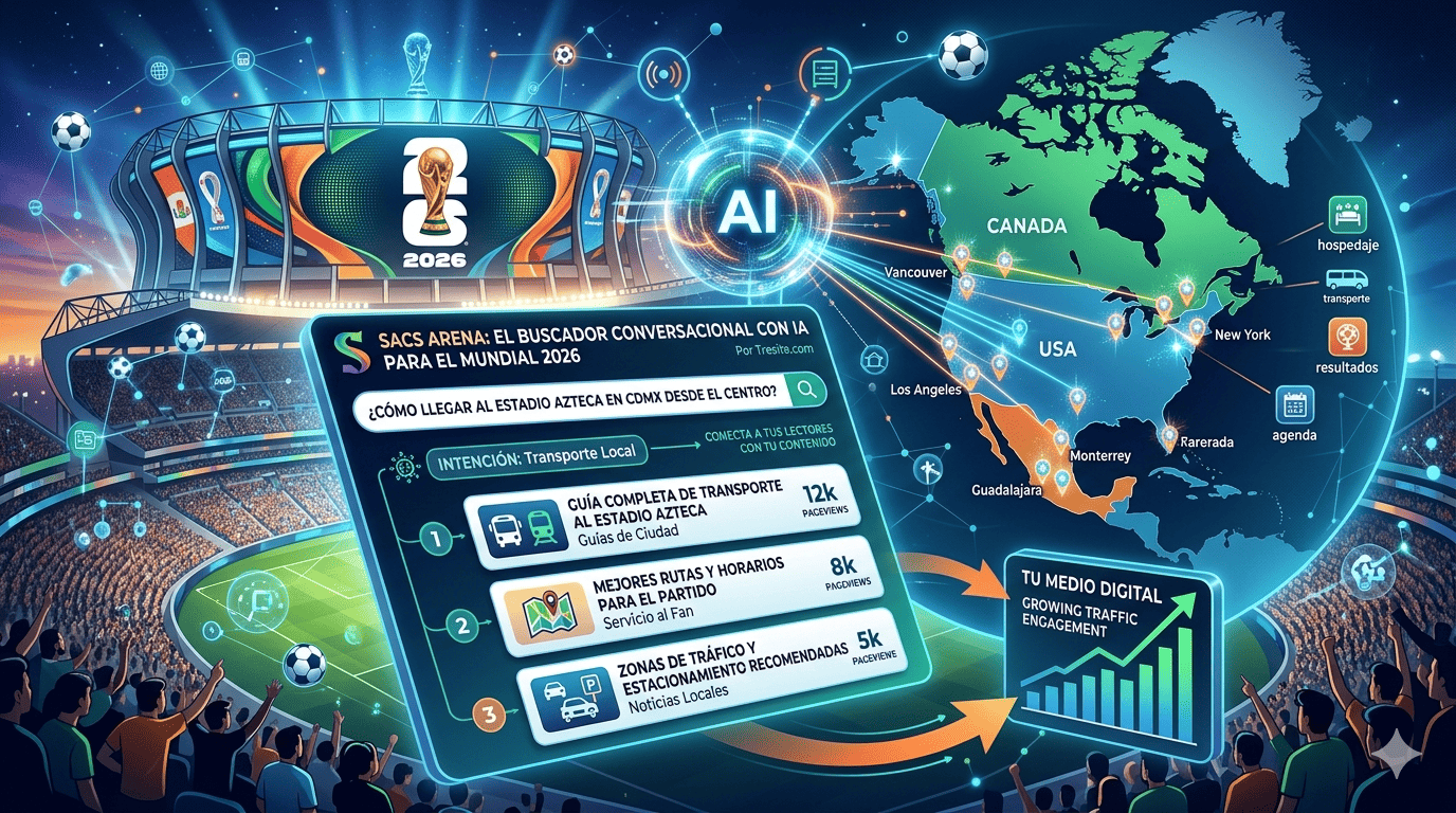 SACS Arena: el buscador conversacional con IA que conecta a tus lectores con tu contenido durante el Mundial 2026